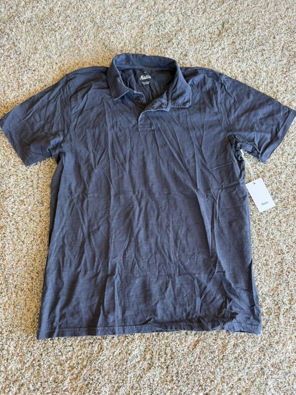 NWT Katin Slub Polo Shirt Cotton Dark Gray Sz XL